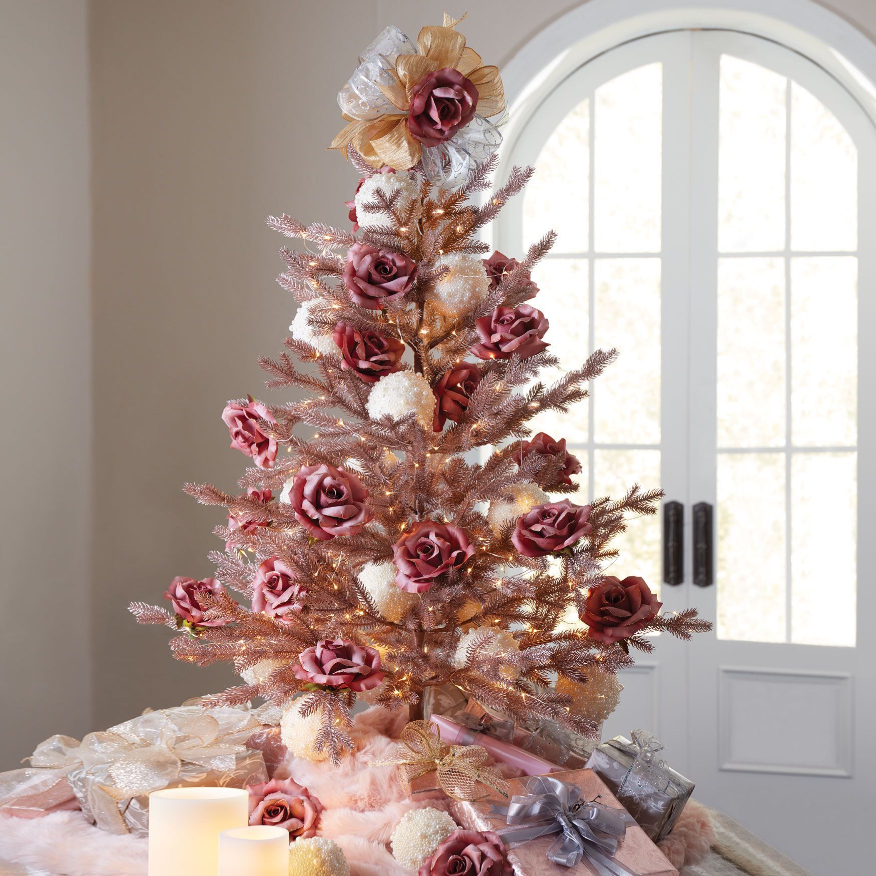 Coastal Rose Gold Christmas Tree