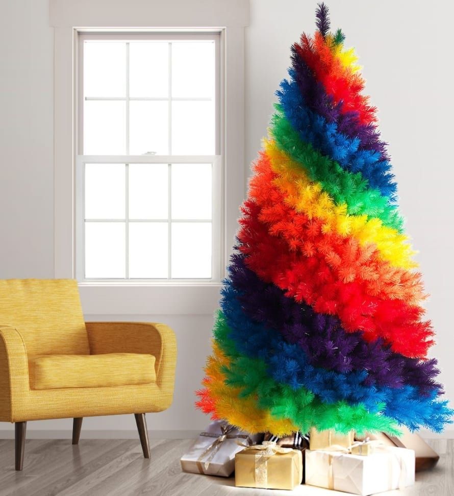 Colored Artificial Christmas Trees