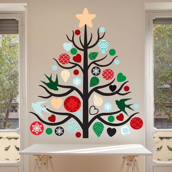 Colorful Christmas Tree Decal