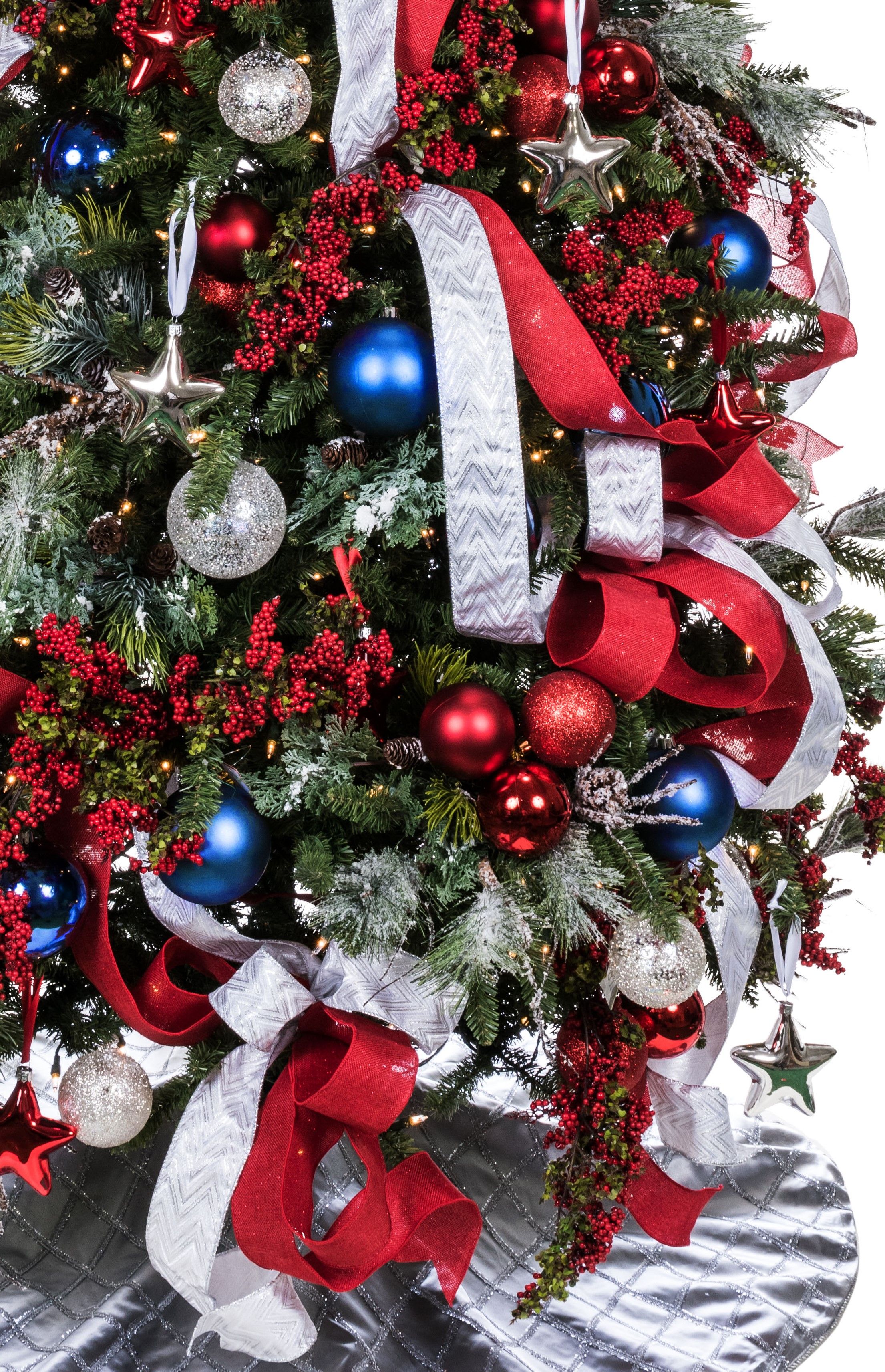 Country Red White Blue Christmas Tree