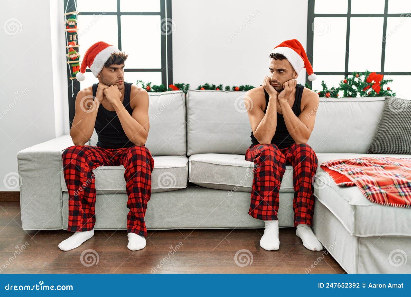 Couple Arguing Christmas Tree