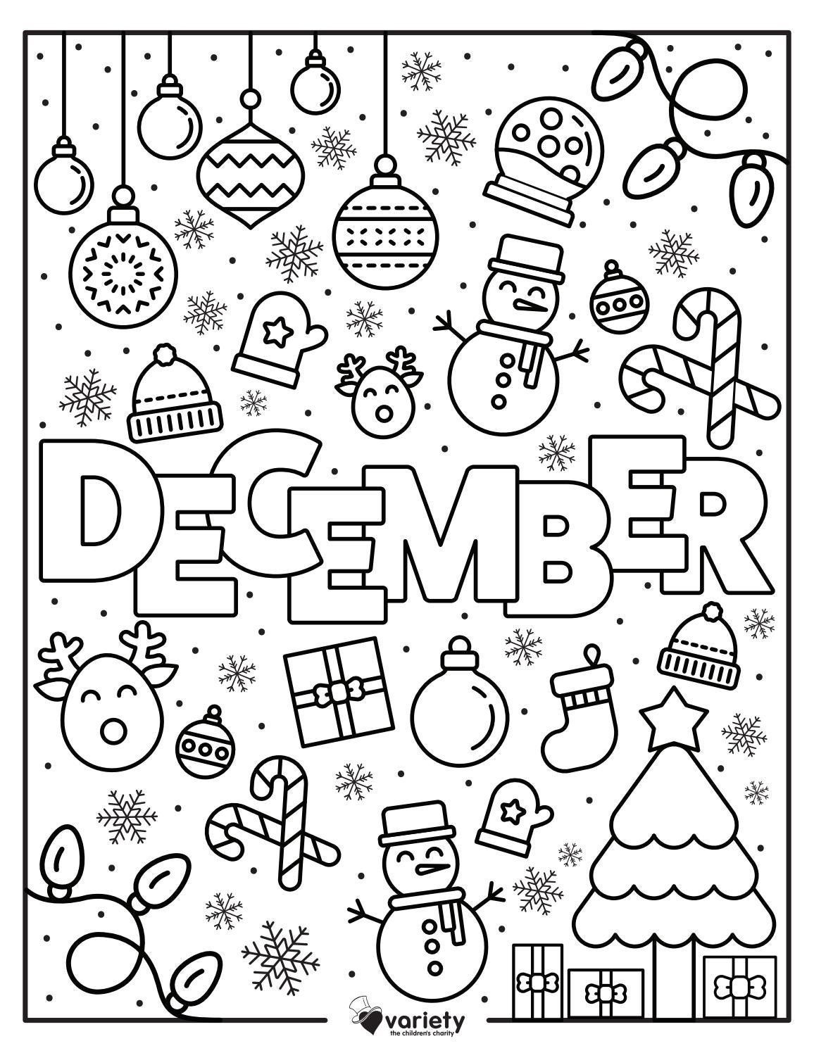 December Coloring Pages For Kids And Adults Free Printables