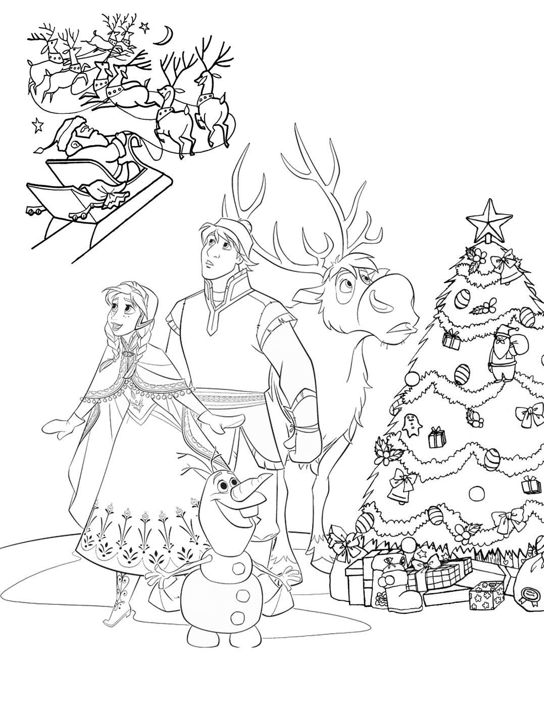 Disney Christmas Coloring Pages Frozen