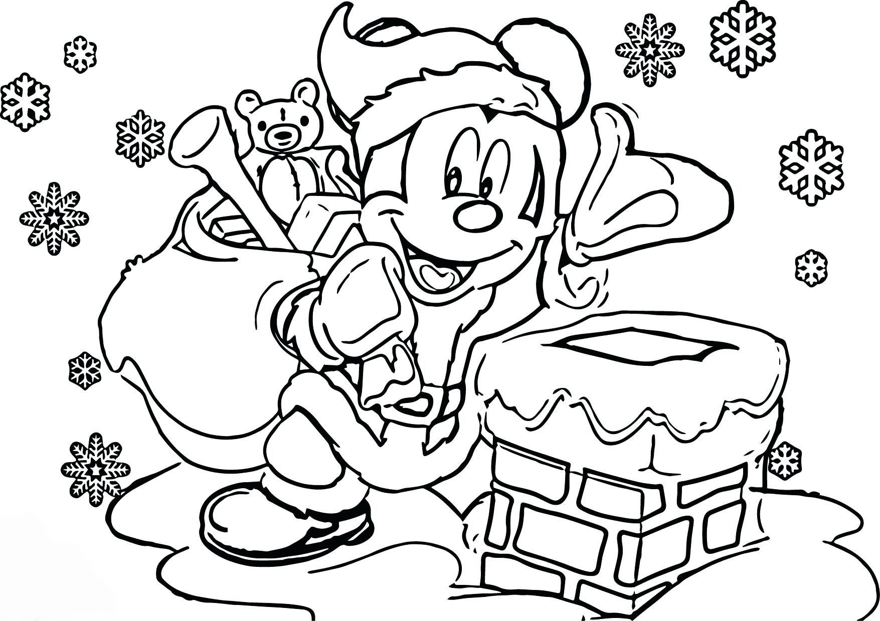 Disney Christmas Coloring Pages Mickey Mouse