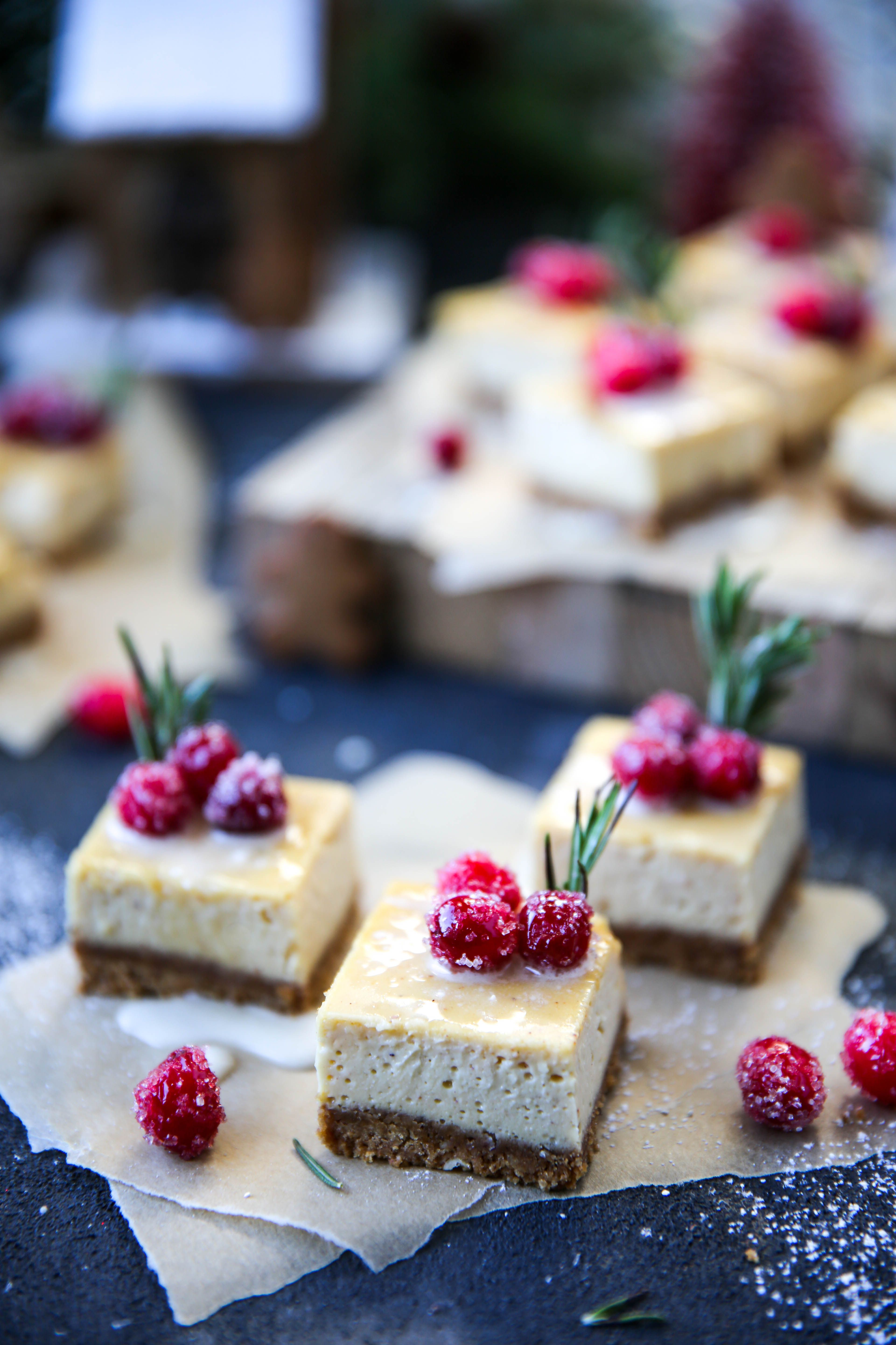 Eggnog Cheesecake Bars