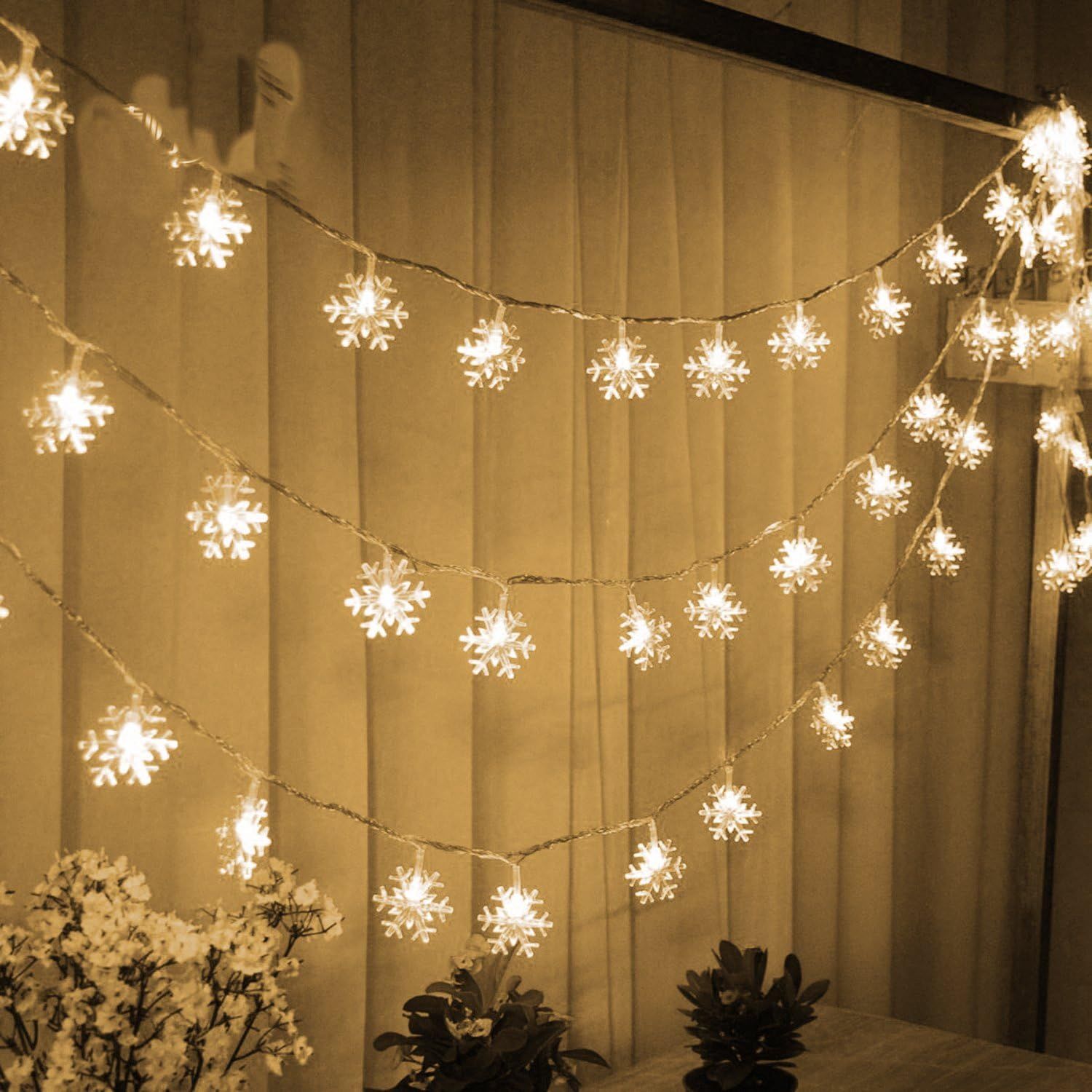 Fairy Lights on Christmas Tree Limbs