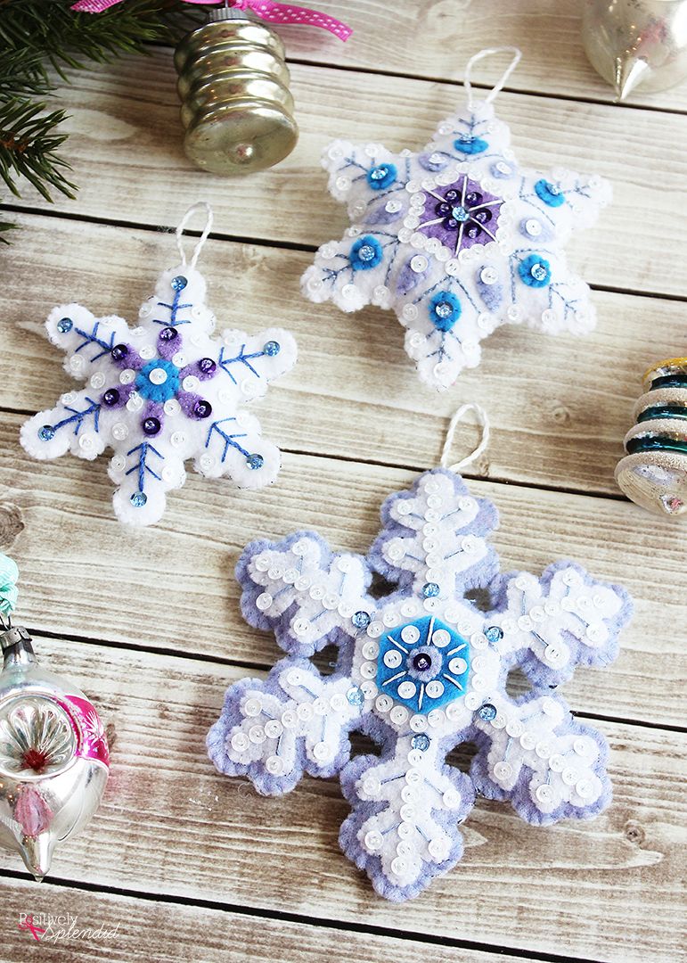 Felt Snowflake Ornaments