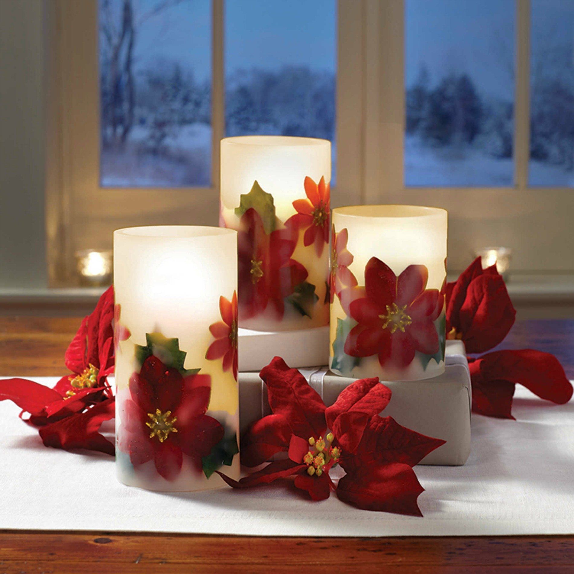 Flameless Candles Holiday Decorations