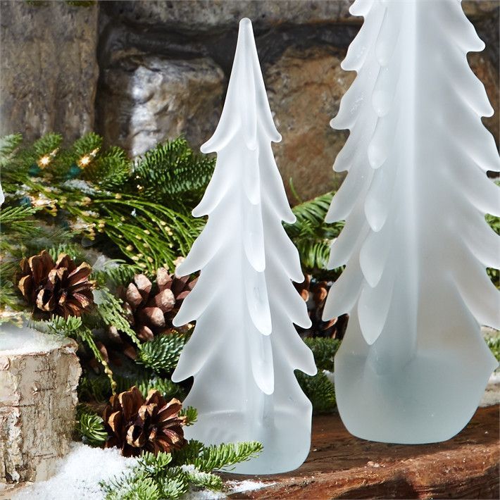 Frosted Glass Christmas Tree Decorating