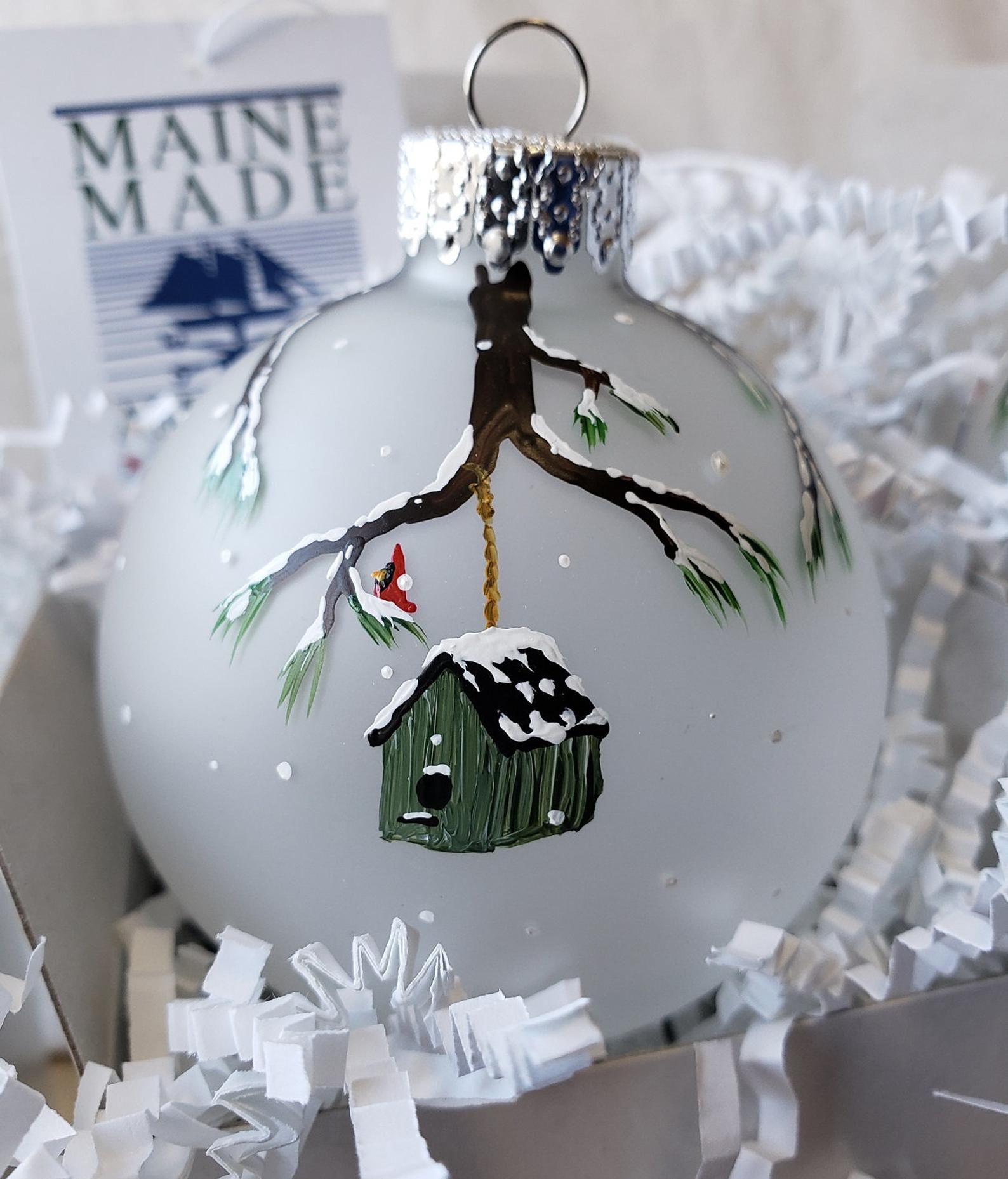 Frosted Glass Christmas Tree Ornaments