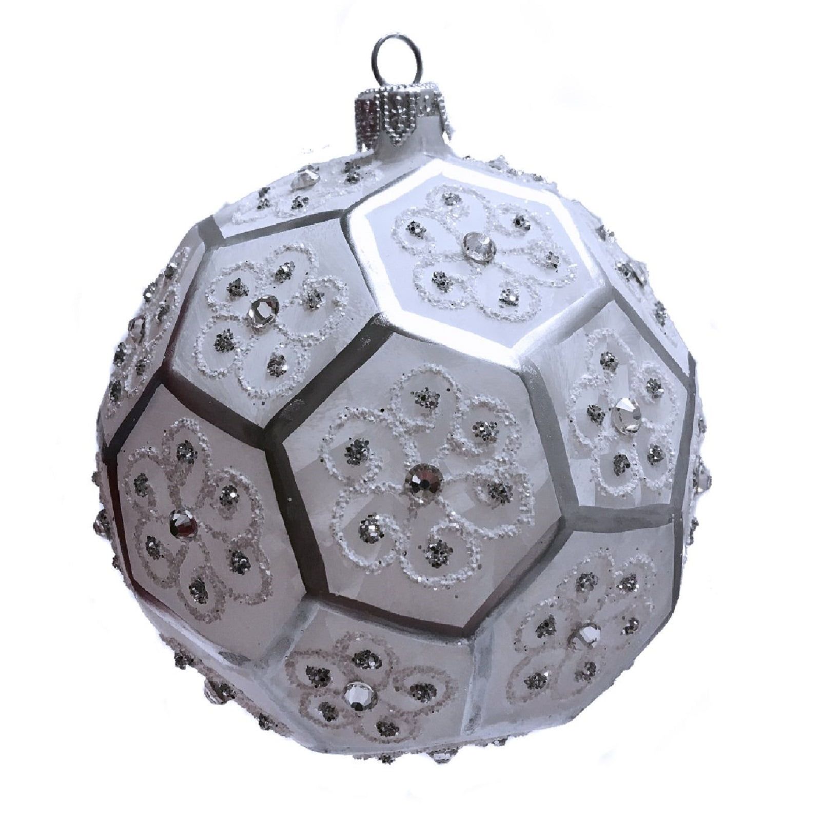 Frosted Silver Christmas Tree Ornaments