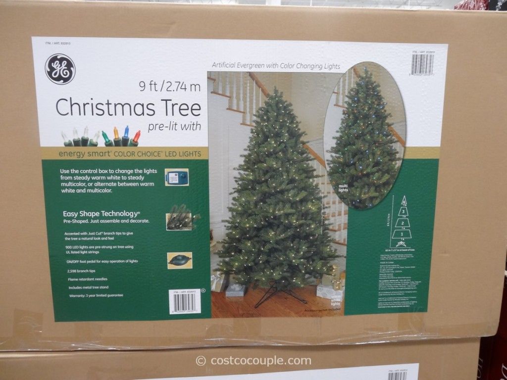 GE 7.5-Foot Pre-Lit LED Evergreen Christmas Tree