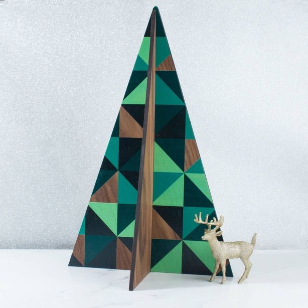 Geometric Wooden Christmas Tree Ideas