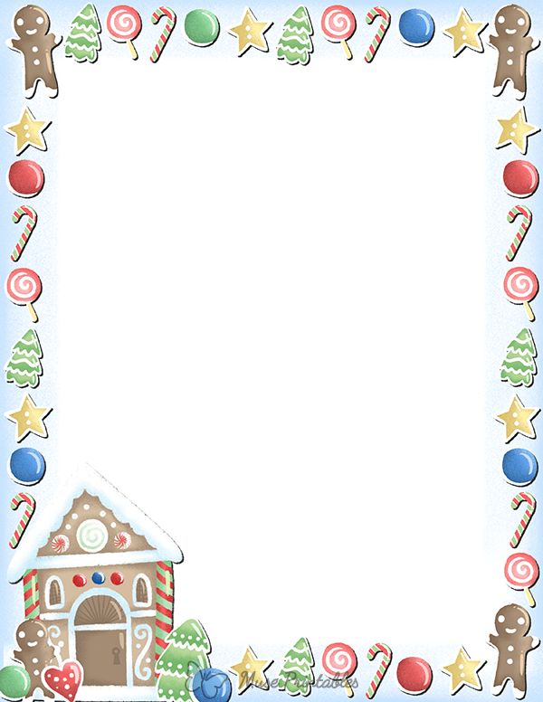 Gingerbread House Christmas Border