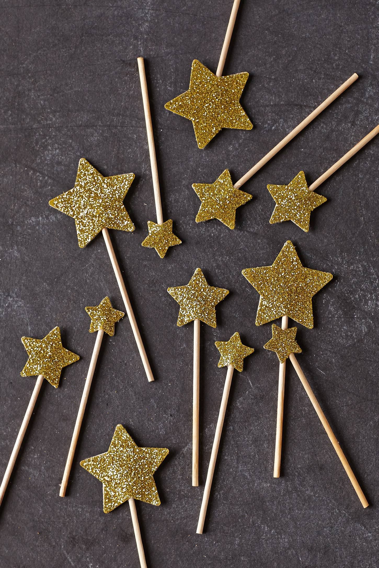 Glitter star picks for Christmas trees