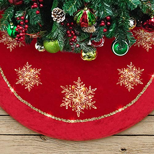 Gold and Red Christmas Tree Skirt Ideas