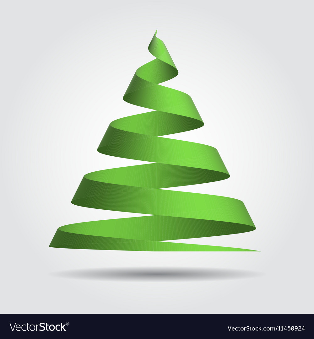 Green Ribbon on Christmas Tree