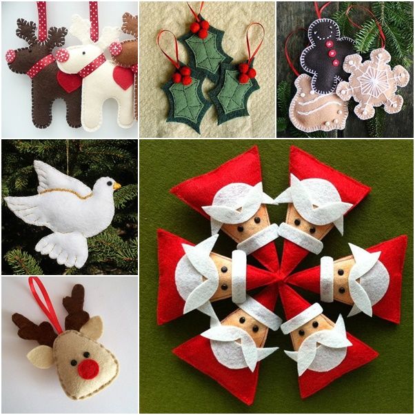 Handmade felt Christmas decorations