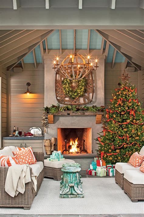 Holiday decorations on a gazebo