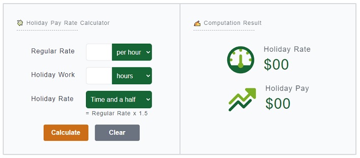 Holiday pay calculator