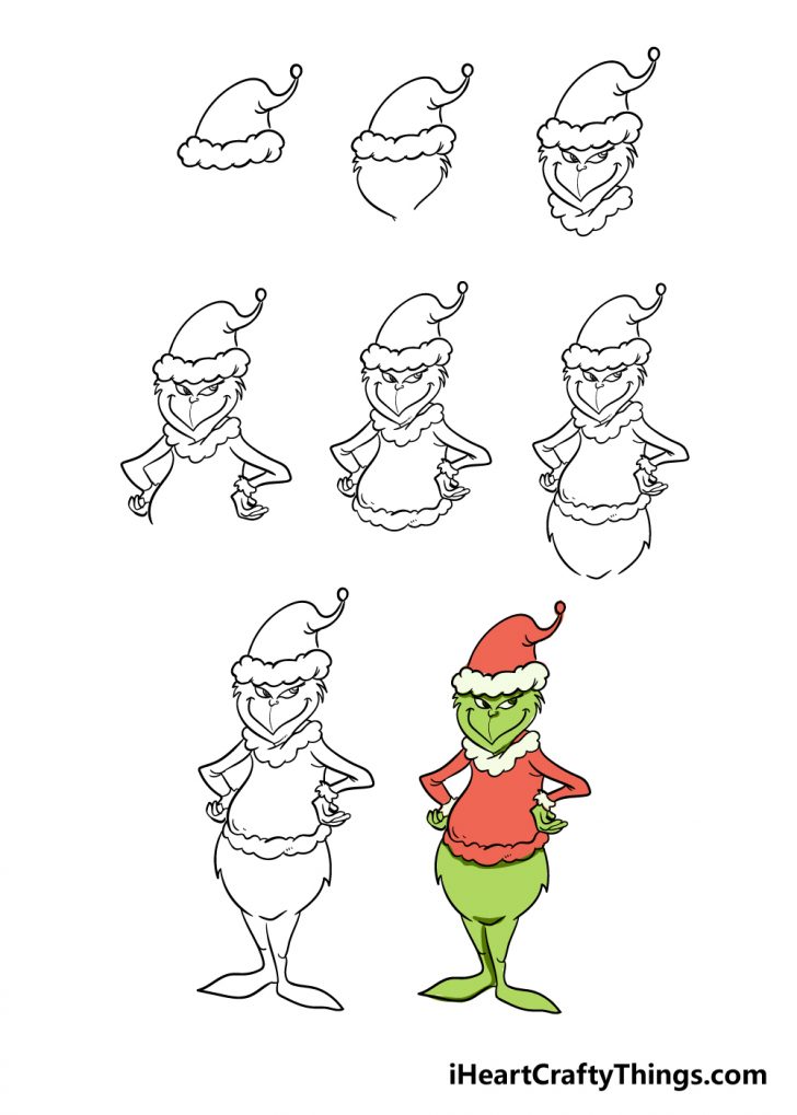 How To Draw The Christmas Grinch Easy Steps