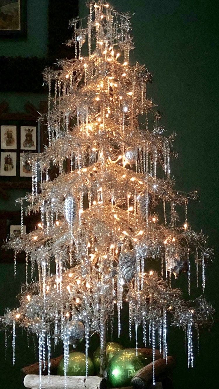 Icicle Lights Christmas Tree