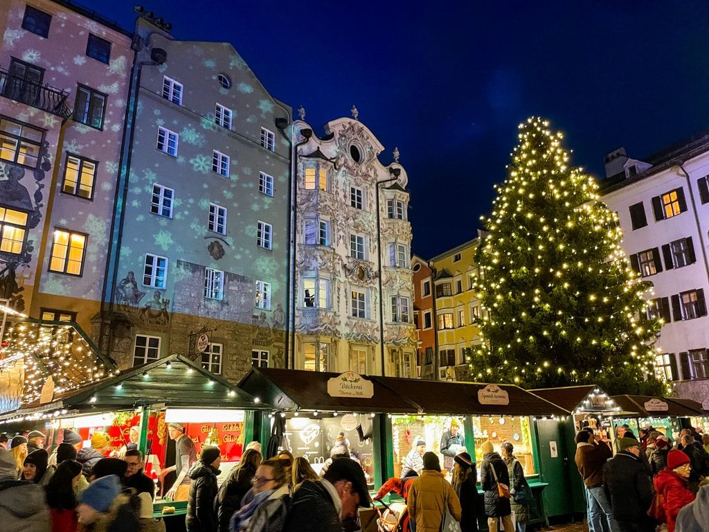 Innsbruck Christmas Market at Night