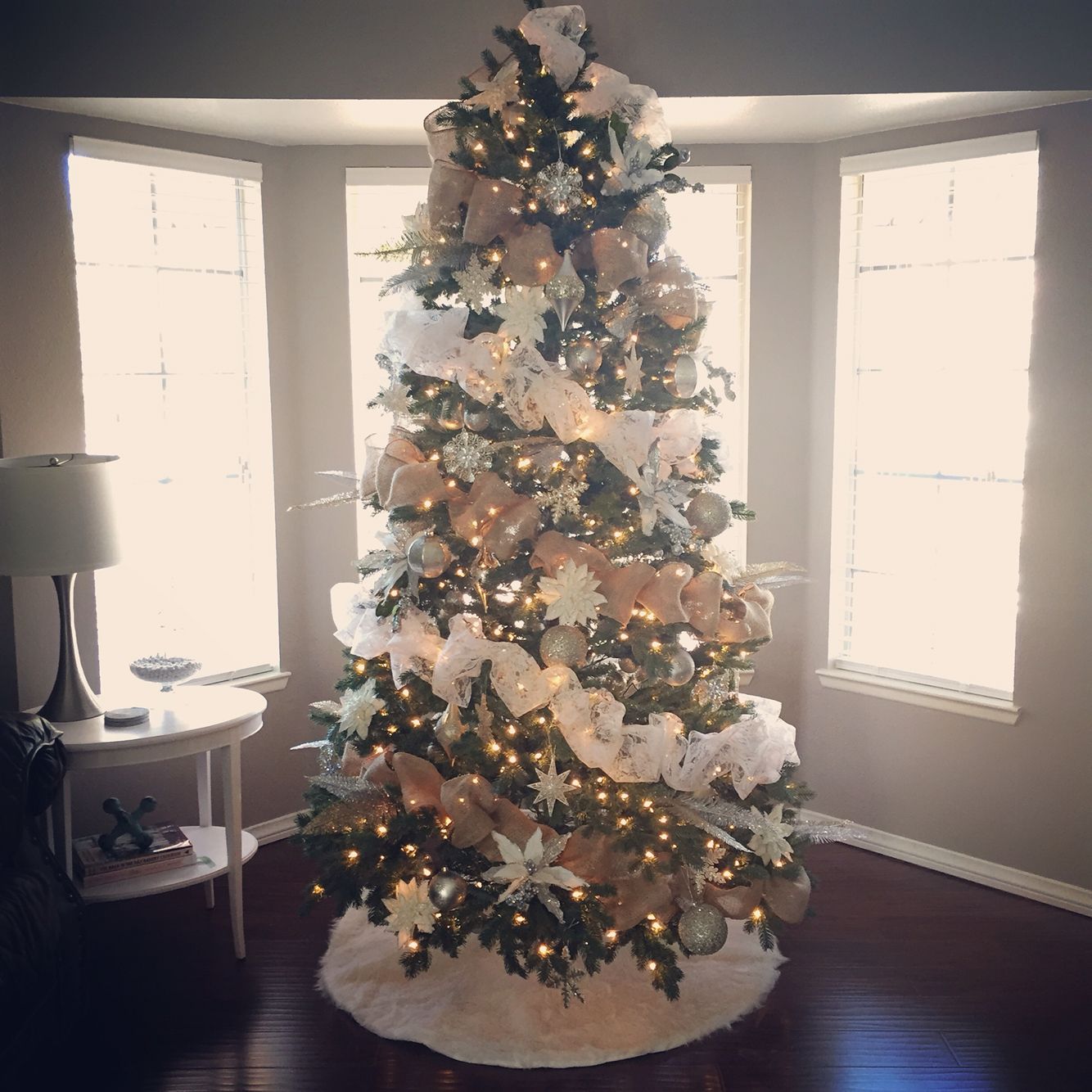 Lace and Burlap Christmas Tree