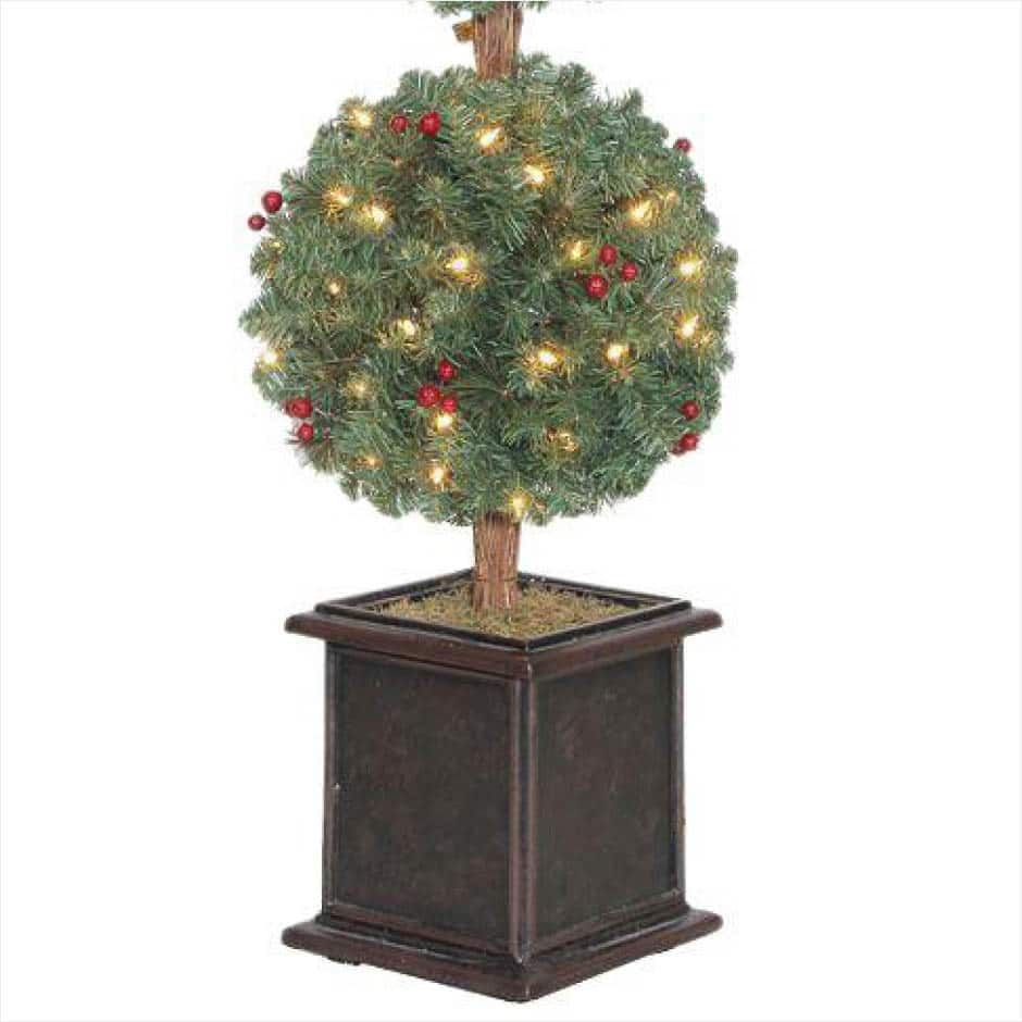 Lighted Christmas Tree Topiary