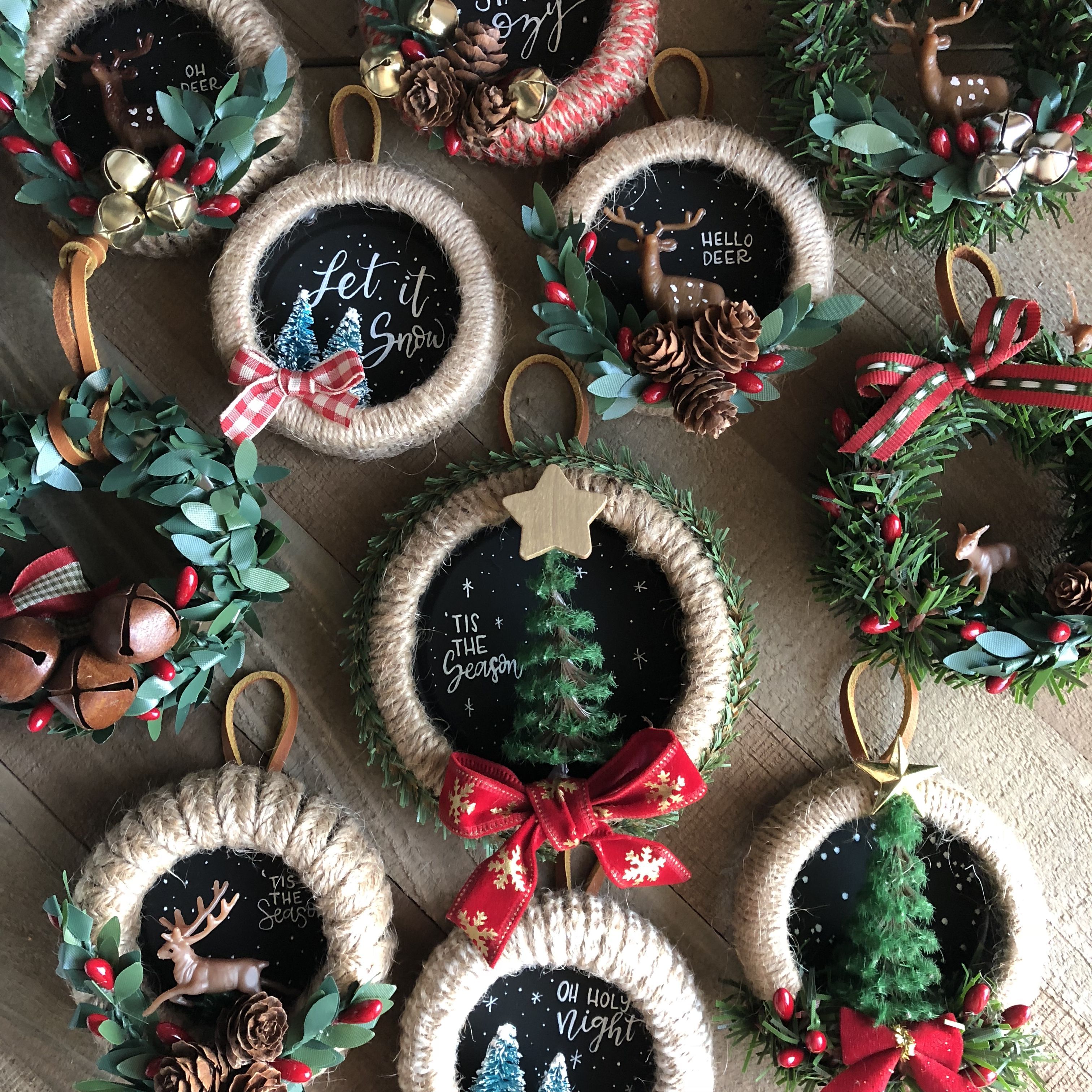 Mason Jar Lid Ornaments