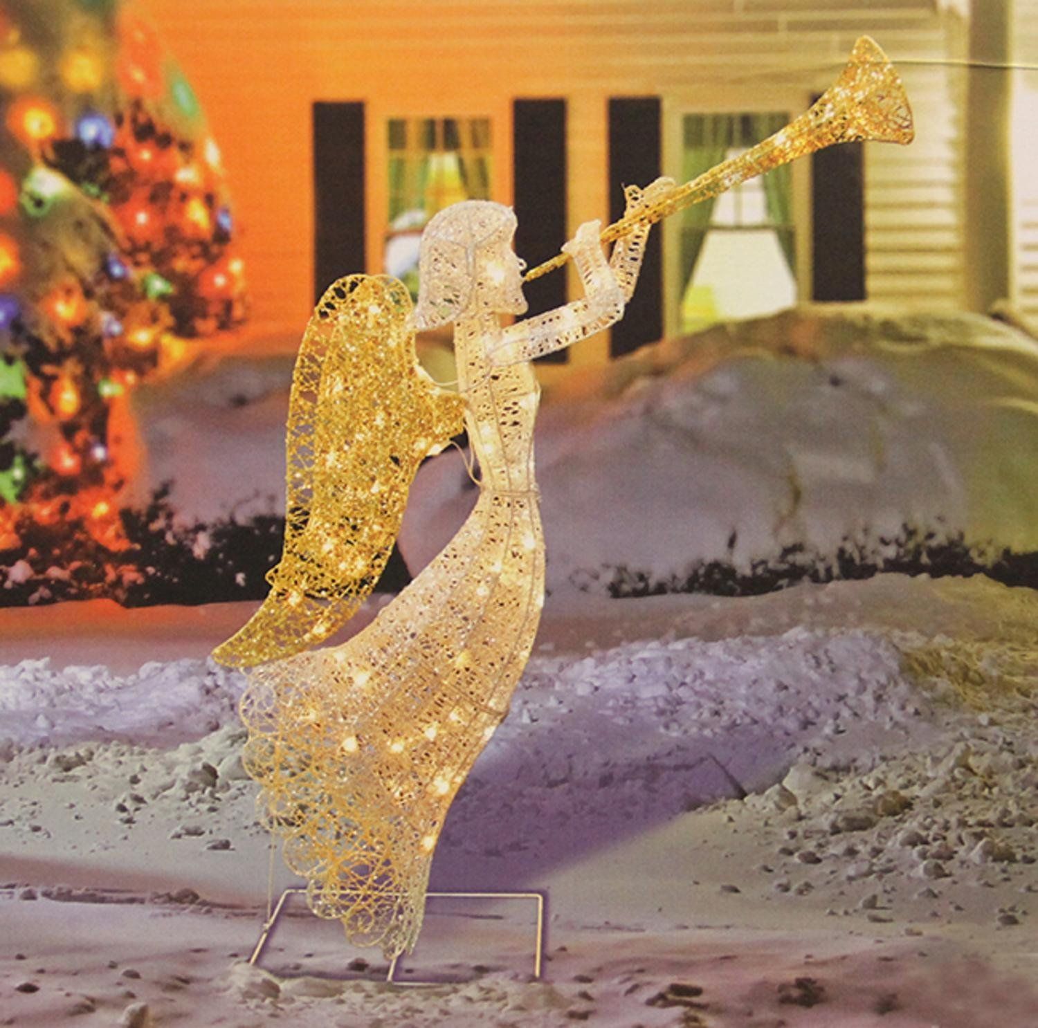 Metal Angel with Sparkling Lights