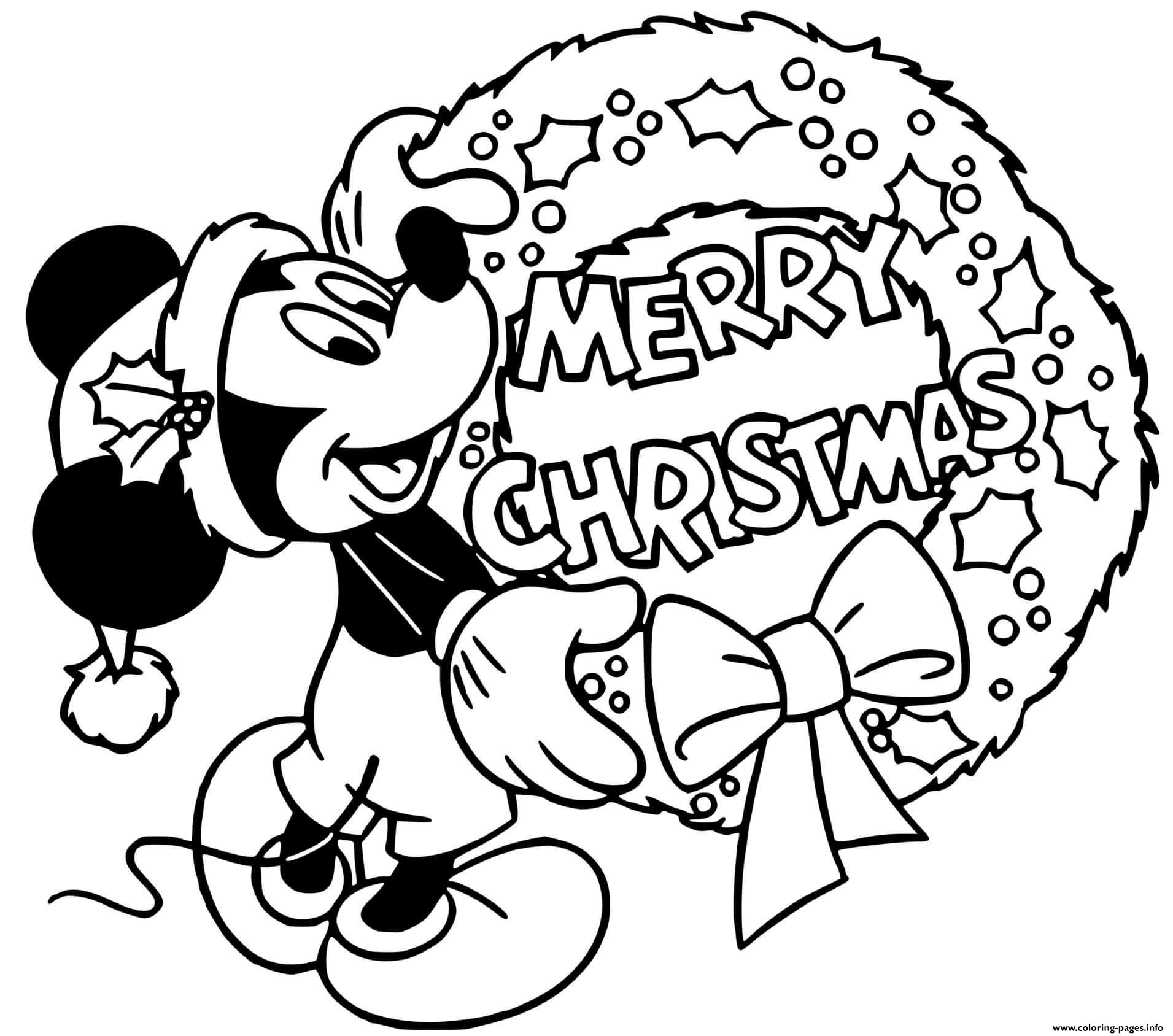 Mickey Mouse Christmas Coloring Pages