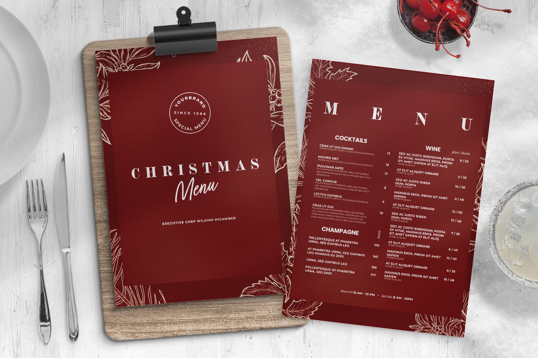 Modern Christmas Menu