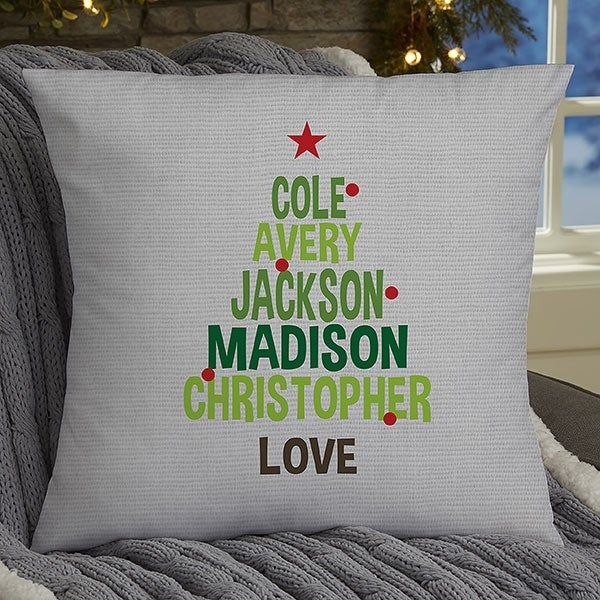 Monogrammed Christmas Tree Pillows