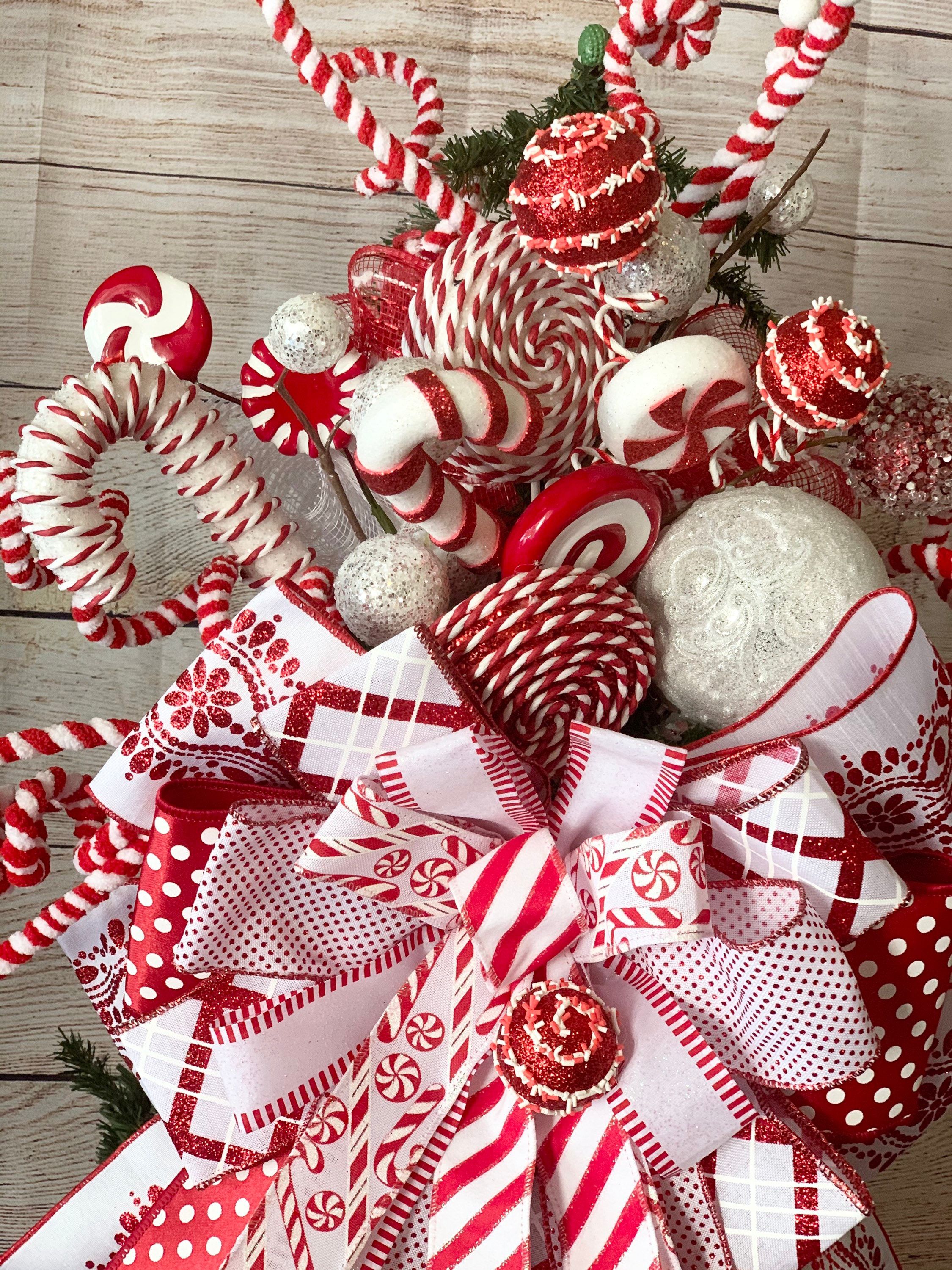 Peppermint-Themed Tree Topper