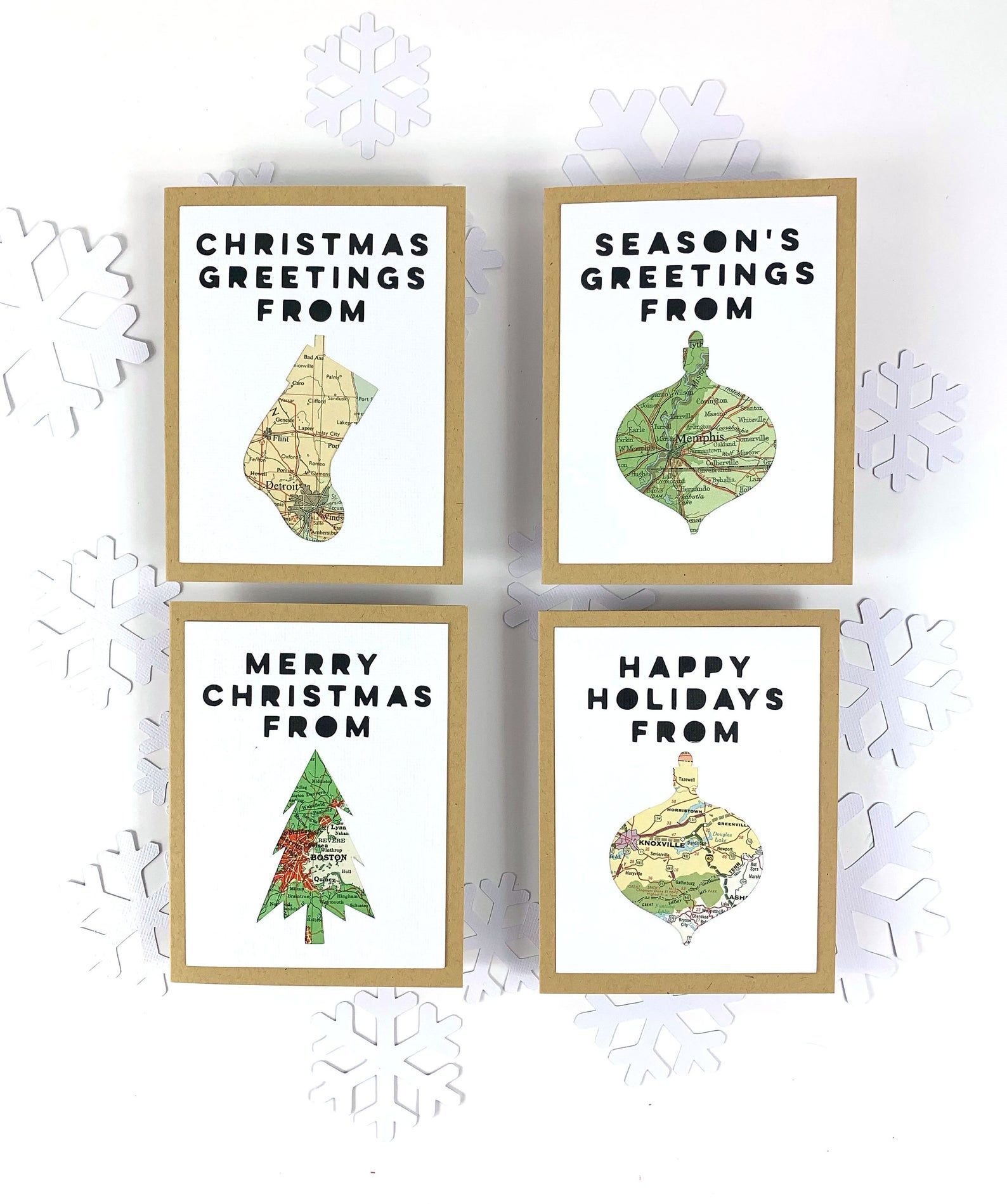 Personalized Map Christmas Card