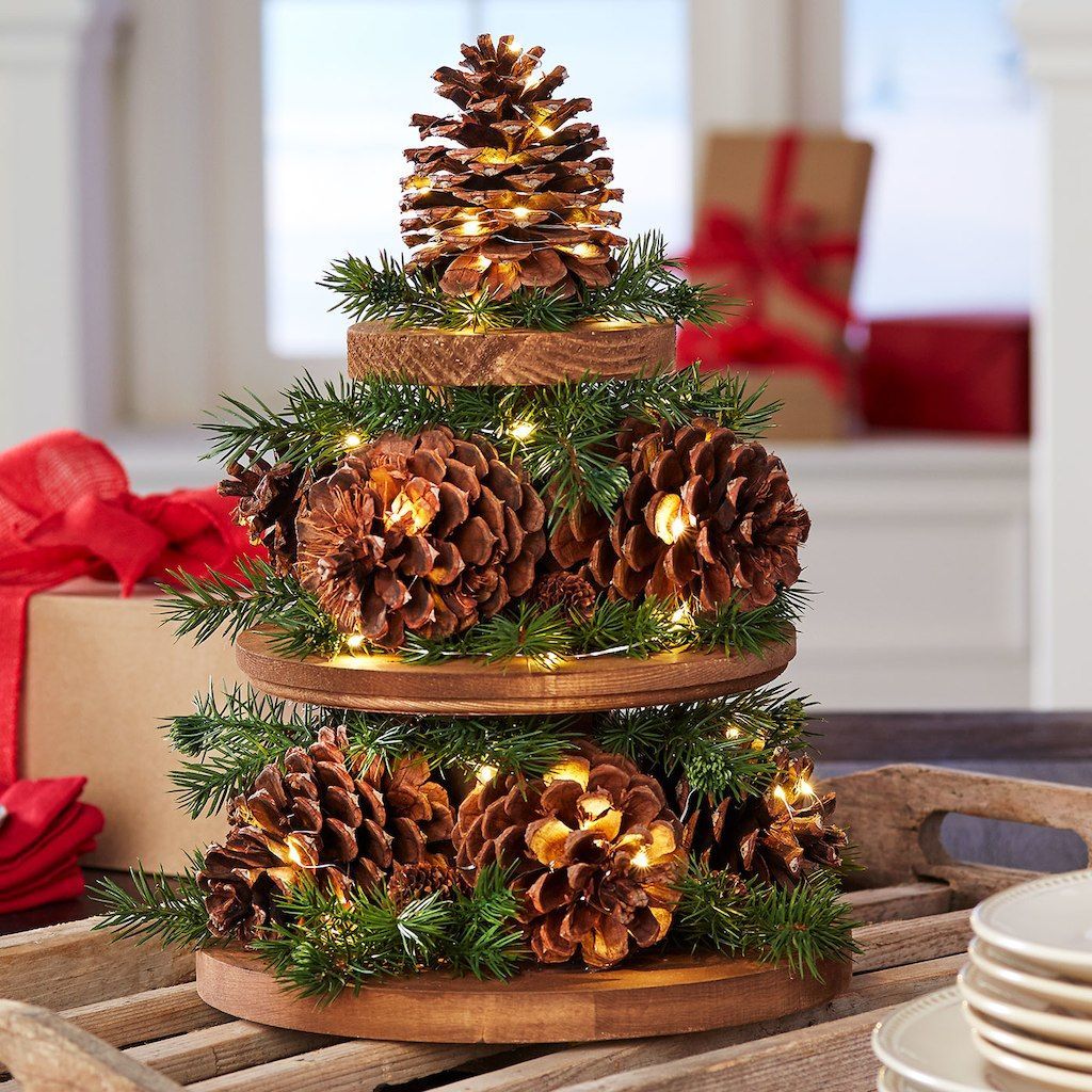 Pinecone and Pine Tree Centerpiece