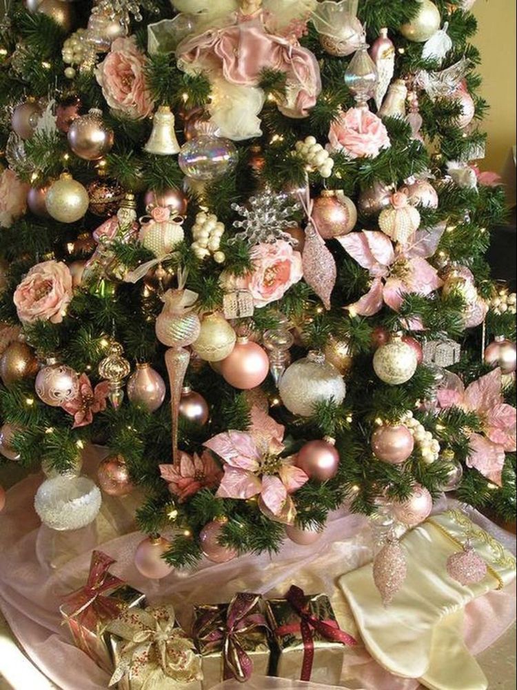 Pink, Red, and Gold Christmas Tree Picks