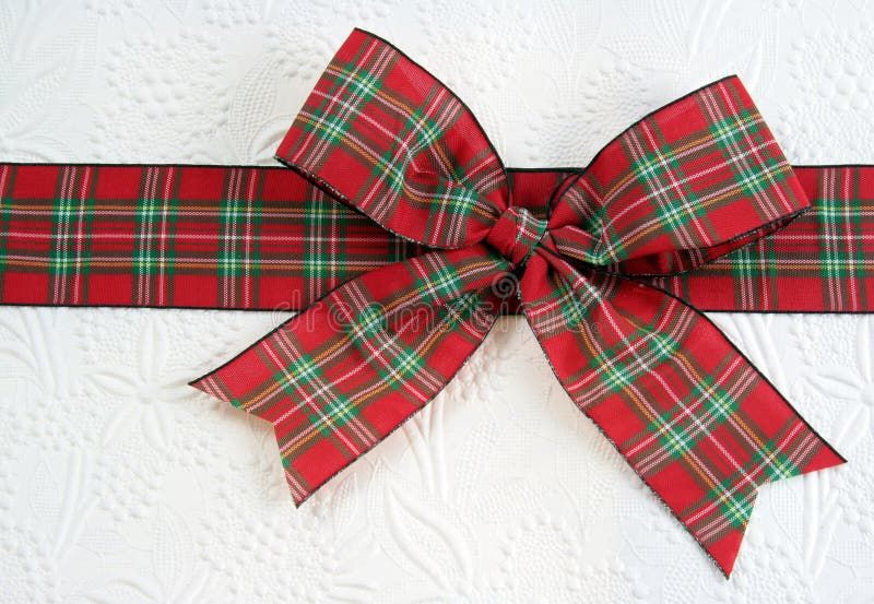 Plaid Red Ribbon Bow