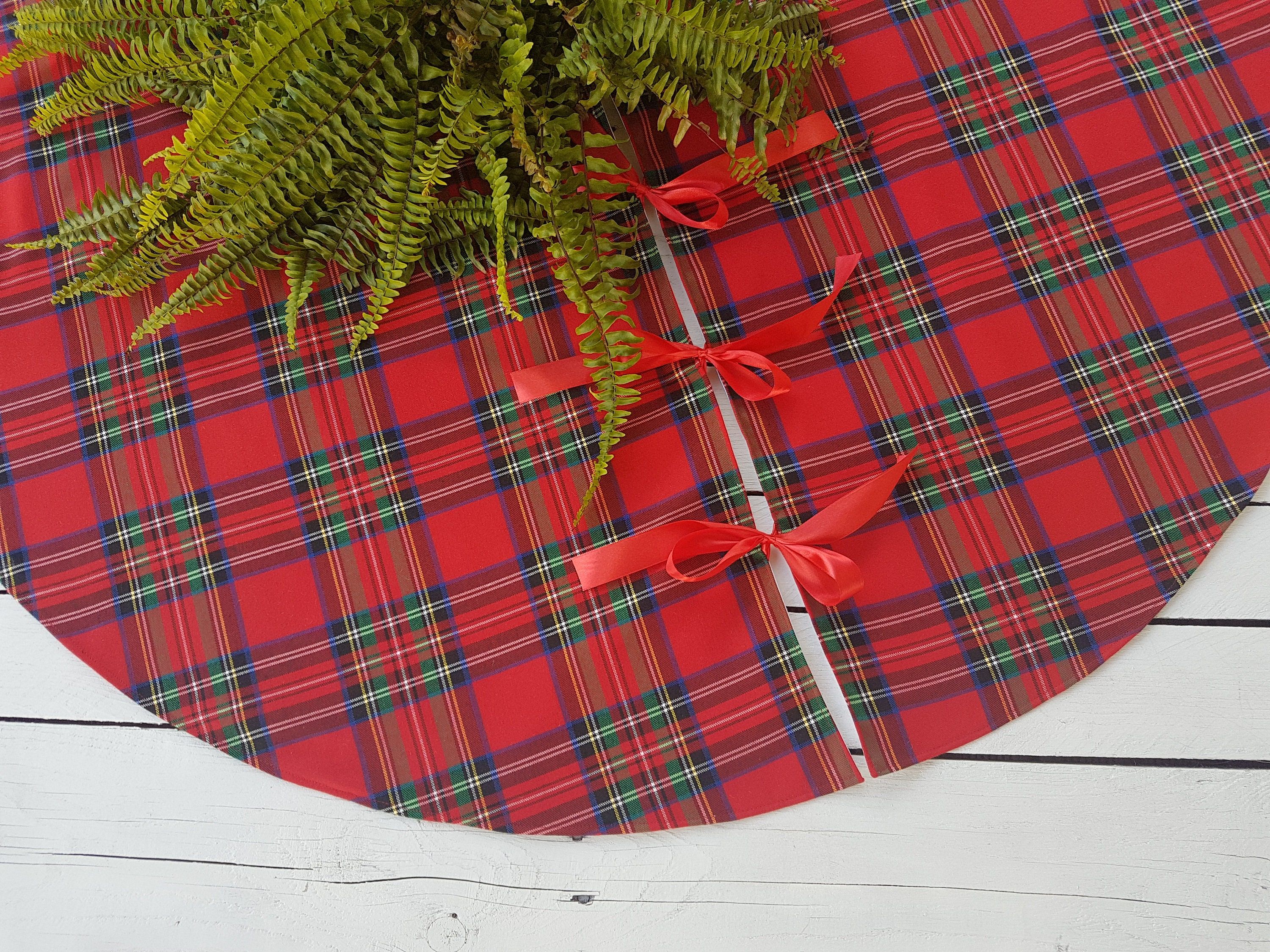 Plaid Red Ribbon Tree Skirt