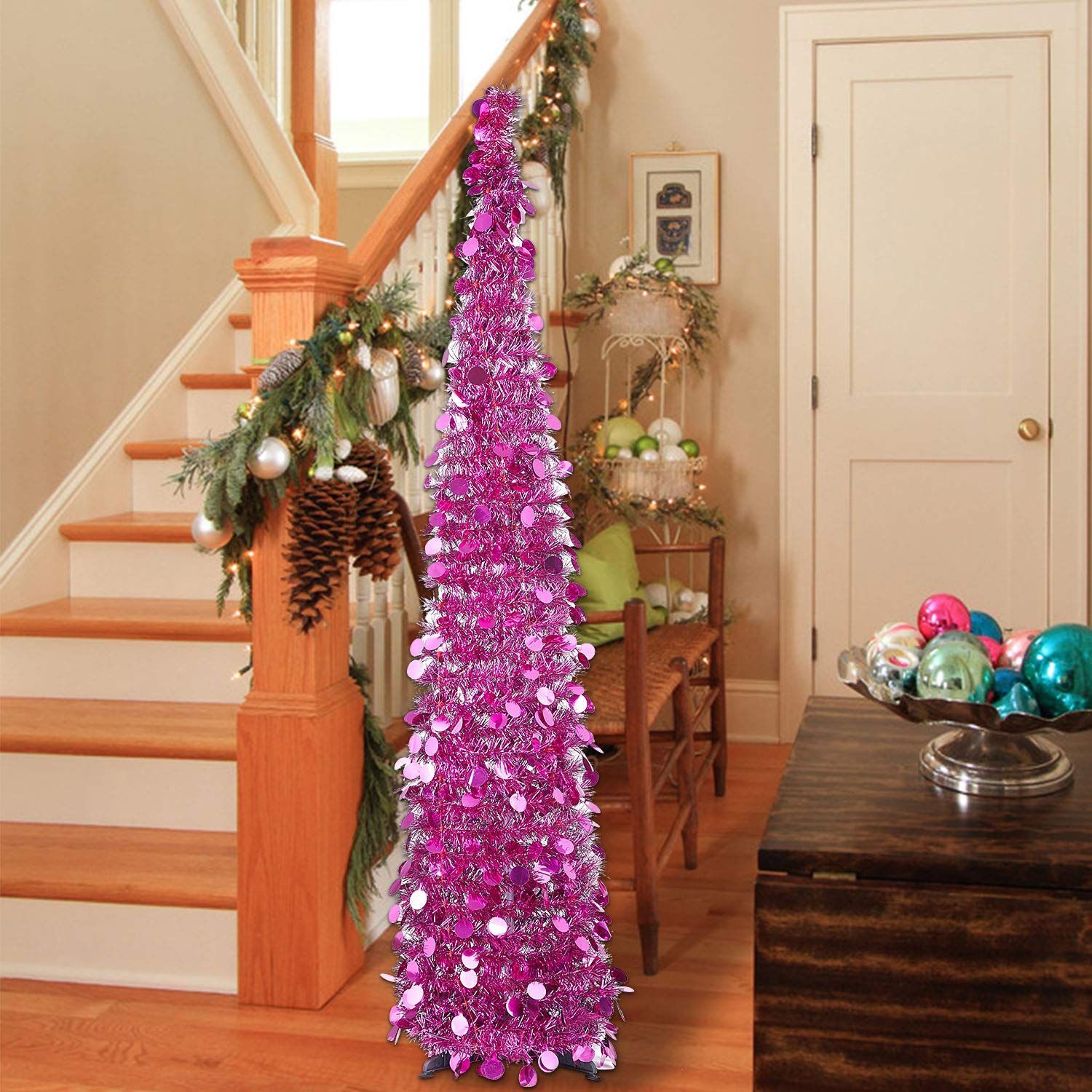 Pop-Up Tinsel Christmas Tree Ideas