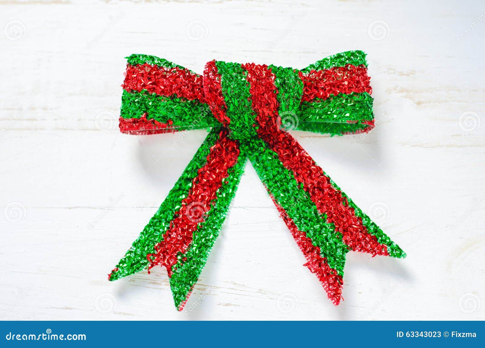 Red and Green Christmas Ribbon Bow