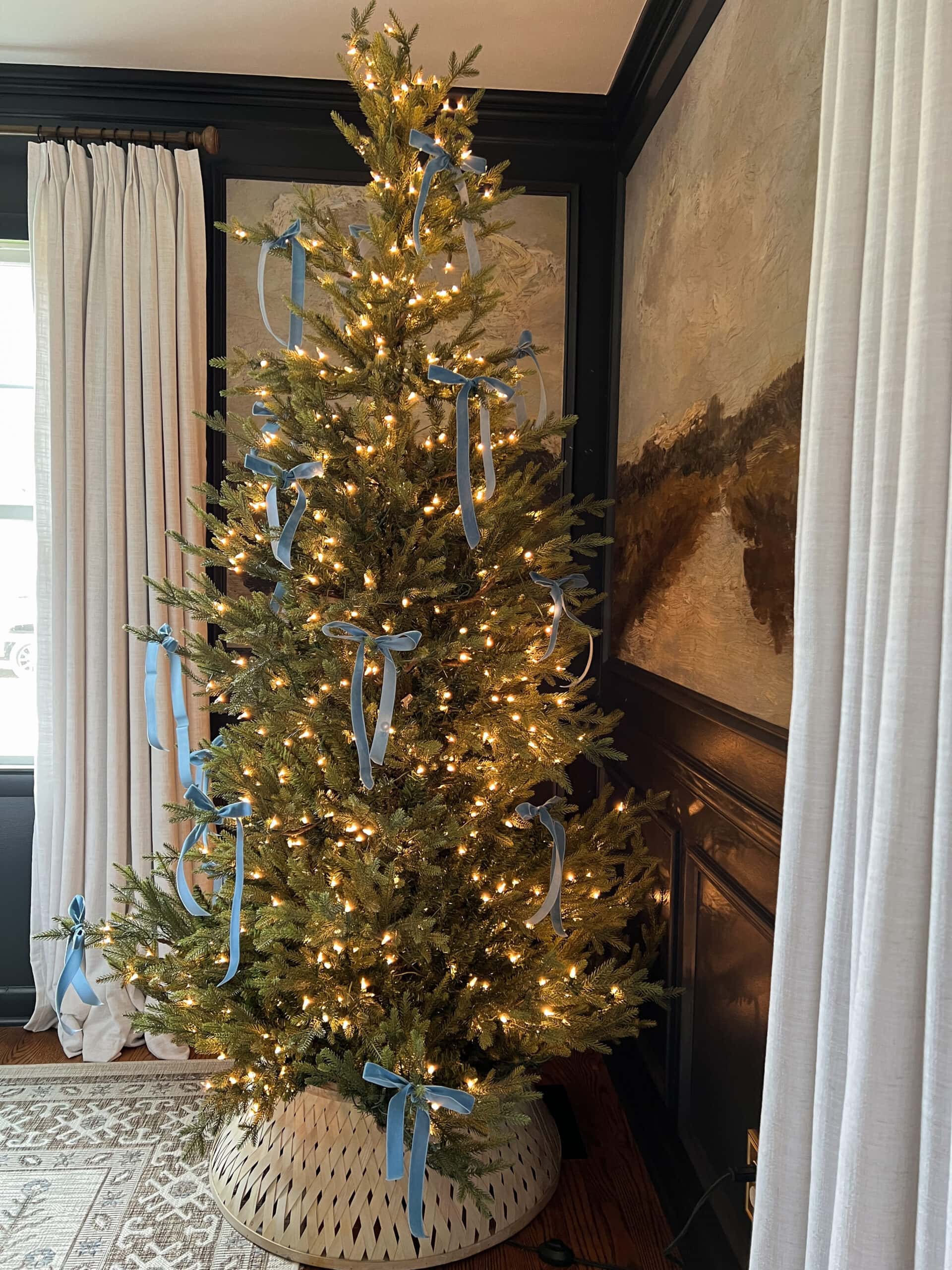 Ribbon Bow on Christmas Tree