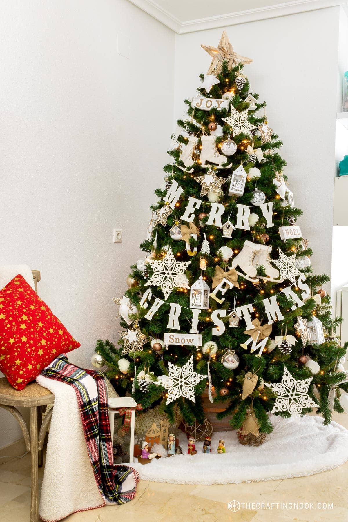 Rustic White Christmas Tree