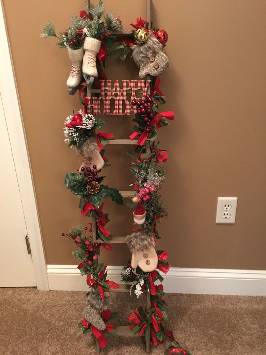 Rustic Winter Wonderland Ladder Display