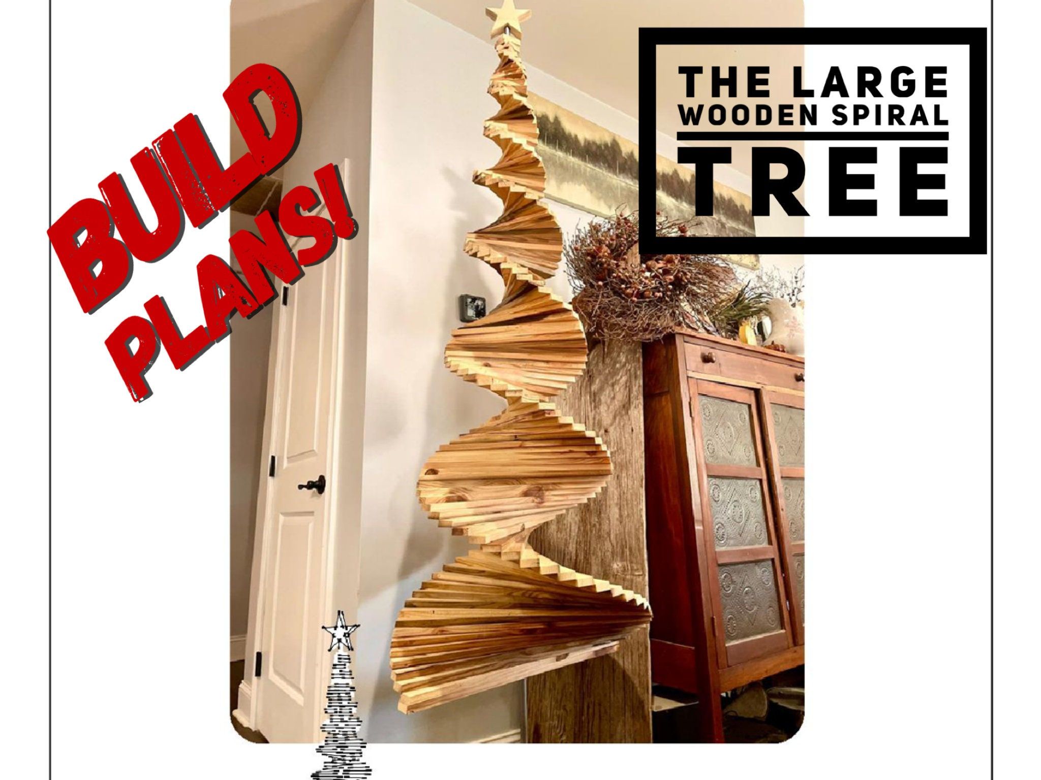 Rustic Wooden Spiral Christmas Tree