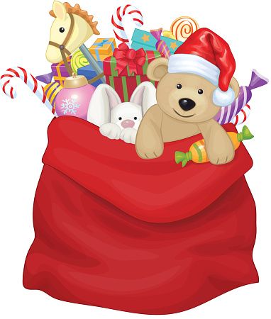 Santa Claus with Bag of Toys Clip Art