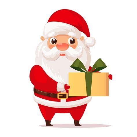 Santa Claus with Present Clip Art