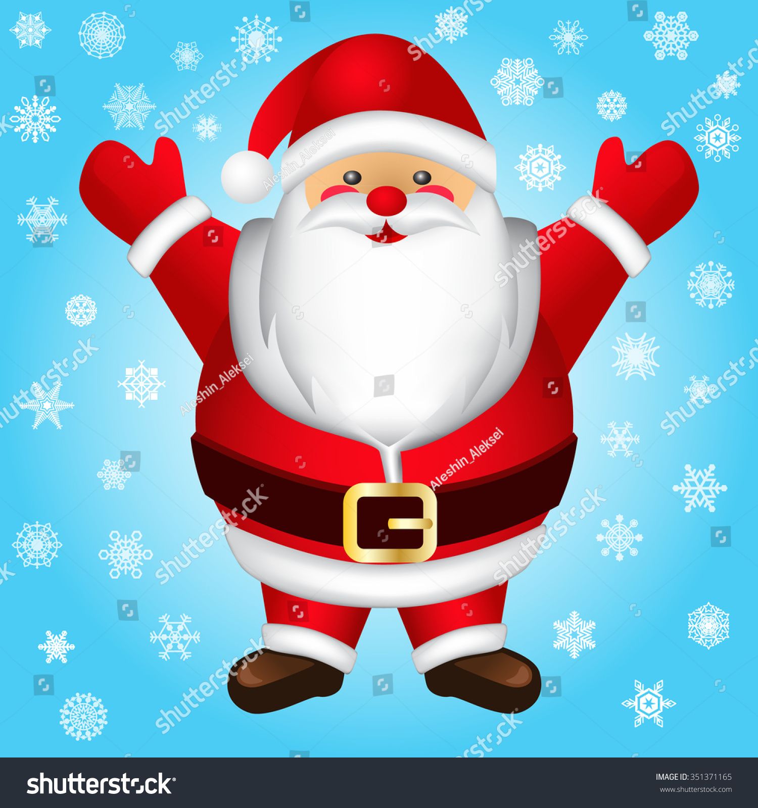 Santa Claus with Snowflake Clip Art