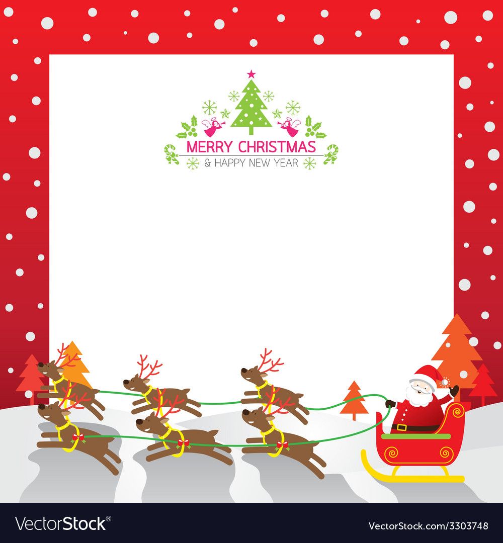 Santa Reindeer Christmas Border